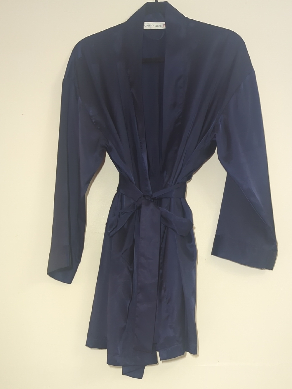 Victoria's Secret Midnight Blue Satin Robe